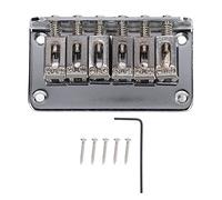 Guitar Bridge, 6 String 78mm Zinc Alloy Fixed Hardtail Top Load Tailpiece Instrument Accessory for Electric Guitar(Silver)