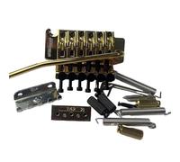 Guitar Bridge 6 String Electric Guitar Double Locking Tremolo Bridge 42mm R2 Nut Black(Gold)