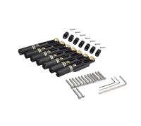 Guitar Bridge A Set Of 7 String Black Stainless Steel Guitar Bridges With A Fan Shaped Fingerboard(7 Pieces-STD)