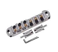 Guitar Bridge Adjustable Bridge Silver Roller Metal Replacement R7UE for 6 String Electric Guitar