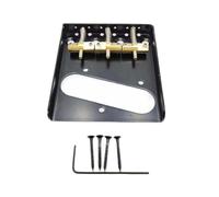 Guitar Bridge Bridges With Brass Saddles 3 Saddles Hexagon Screws For TL Electric Guitar(Black)