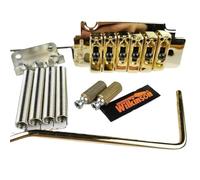 Guitar Bridge Electric Guitar Tremolo Bridge With Matching Satin Saddles Chrome Silver Gold(Gold)