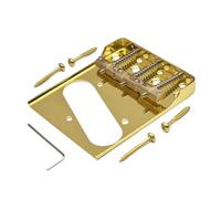 Guitar Bridge For TL Guitar Pickup Ring For Bridge Style Metal Frame With Compensated Brass Saddles Flat And Cut Down Sides(Gold)