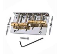 Guitar Bridge Four String Bass Brass Fixed Bridge String Spacing 20mm Top Loading Chrome 85.5x48.5mm