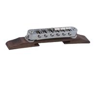 Guitar Bridge Gold Silver Plated Fixed Saddles Rosewood Bridge For Archtop Jazz Guitar(Silver)