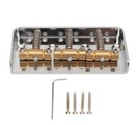 Guitar Bridge, High Strength Aluminum Alloy Top Loading Bridge with 3 Brass Saddles, String Through Body Design for Tele Style Guitars