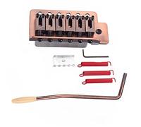 Guitar Bridge Parts For SQ/ST Electric Guitar 6-String Flat Single Shake Tremolo Bridge Tailpiece Bridge Flat Stringer Guitar Accessories(Red Bronze)