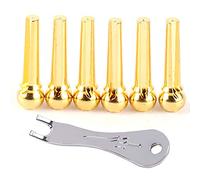 Guitar Bridge Pin Puller For Adjusting Acoustic Classial Music,With 6 PCS Gold Replacement Brass String Pegs