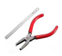 Guitar Bridge Pin Puller for Luthier Use, Alloy Steel Fret Wire Cutter with Shim Ruler, 15.4 x 1.3 cm Tool for Guitar Builder and Repair (Red/Silver)