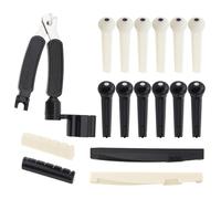 Guitar Bridge Pins 17pcs, Endpin for Acoustic Guitar 6 Strings Guitar Saddle Nut With 3-In-1 Pin Puller Remover, Guitar Bridge Pins String Pegs and String Winder And Cutter Guitar Parts Accessories