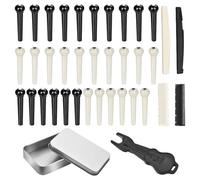 Guitar Bridge Pins, Acoustic Guitar Bridge Pins, Replacement Parts for Musical Instruments with Pull Aid and Saddle Nut for Teaching School Live Performances Recording Studio Stage