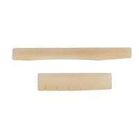 Guitar Bridge Saddle and Nut Set, Camel Bone Guitar Upper Nut Bottom Saddle Repair Replacement for 6 String Folk Guitars, Guitar Replacement (Stainless Steel Color)
