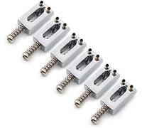 Guitar Bridge Saddle with Spring Screws Tremolo for Fender Strat Stratocaster Tele Telecaster Electric Guitar Replacement Parts Accessories 6Pcs Bridge Saddles Silver