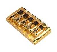 Guitar Bridge Set 5 String Electric Bass Bridge Bottom/back Pass Through The Tailpiece All Metal(Gold)