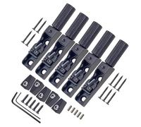 Guitar Bridge Set 6 String Headless Fixed Bridge For Bass Guitar Players Bridge(Black,5pc)