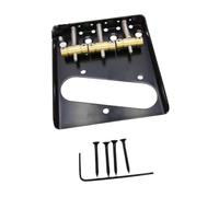 Guitar Bridge Set Easy to Install Vintage Design Luthier Tools Brass Saddles black 7.6x8.5cm