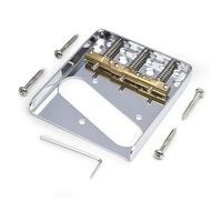 Guitar Bridge Set Fixed Bridge 3 Tuning Bridge With Compensation Copper String Code For TL Electric Guitar(Chrome)
