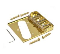 Guitar Bridge Set Folded Bridge 3 End Copper Weight With Compensation And Notch Bottom Stringing After The Back(Gold)