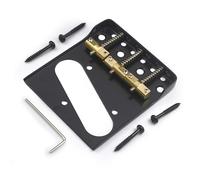 Guitar Bridge Set Folded Bridge 3 End Copper Weight With Compensation And Notch Bottom Stringing After The Back(Black)