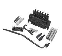 Guitar Bridge Set Hemp Surface Six String Double Shake Tremolo Tailpiece Bridge(Black)