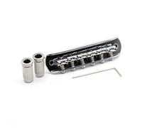 Guitar Bridge Set Jazz Master Guitar Bridge Adjustable Threaded 6 String Saddle(Silver)