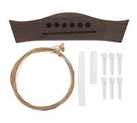 Guitar Bridge Set String Stud, Bovine Bone Nut and Saddle, High - Quality Replacement Parts for Acoustic Guitar, Rosewood Bridge with Coated Steel Strings, Professional Upgrade Kit