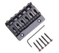 Guitar bridge set Zinc Alloy Tremolo Bridge Set Electric Guitar Standard Replacement Parts Excellent Value (Color : 6 Saddle Black)