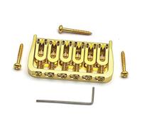 Guitar Bridge Six String Electric Guitar Fixed Bridge Bottom Back Stringing(Gold)