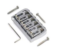 Guitar Bridge Six String Electric Guitar Fixed Bridge Bottom Back Stringing(Silver)
