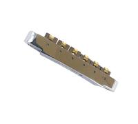 Guitar Bridge Six string roller bridge for LP guitar Alloy material Adjustable pitch Wrap around design Chrome silver