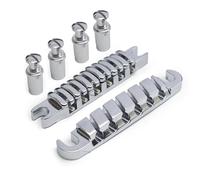 Guitar Bridge Tailpiece Electric Guitar Bridge String Space 52MM-10.4x5 Top Hanging String Individual Saddles Split Tailpiece