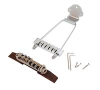 Guitar Bridge Tailpiece Kit, 6 String Guitar Metal Tailpiece Adjustable Wooden Bridge Replacement with Screws Wrenches