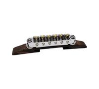 Guitar Bridge Tailpiece Replace Adjustable Archtop Guitar Bridge with Golden Roller Saddles Electric Guitars Accessory Adjustable Archtop