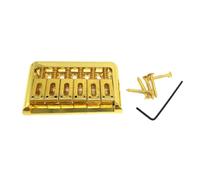 Guitar Bridge with Screws & Wrench Fixed Hardtail Saddle Replacement Parts for 6 String Electric Brass Fixed Top Load Hardtail Easy to Learn for Kids Zinc Alloy Part Accessory