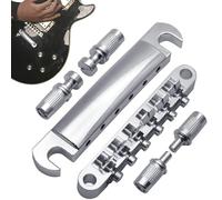 Guitar Bridge - Zinc Alloy Replacement Parts Curved Smooth Adjustable Guitar Bridge | High Friction Sound Electric Guitar Accessories Secures SG Epiphon Gibson Saddle