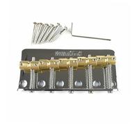 Guitar Bridges And Saddles 5 Strings Bridge With Brass Saddles For Jazz Electric Bass Silver Black(Silver)