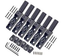 Guitar Bridges And Saddles 6 String Headless Fixed Bridge For Bass Guitar Players Bridge(Black,6pc)