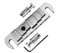 Guitar Bridges And Saddles For Bass Guitars Easy Installation Adjustable Roller Saddle Bridge(Silver)