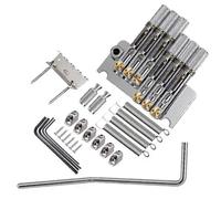 Guitar Bridges And Saddles Headless Electric Guitar Thickened Brass Base Vibrato Pull String Board Bridge Under Horse Tailpiece(Silver)