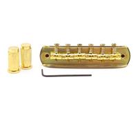 Guitar Bridges And Saddles Jazz Master Guitar Bridge Adjustable Threaded 6 String Saddle(Gold)