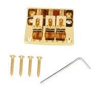 Guitar Bridges And Saddles Metal Fixed Hardtail Saddle Bridge For 3 Or 4 String Cigarbox Guitar Bass Ukulele(Gold,3)