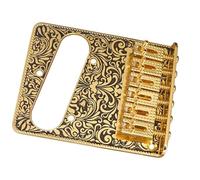 Guitar Bridges And Saddles Metal Roller Saddle Bridge With Single Coil Pickup Hole & Wrench Screws(Gold)