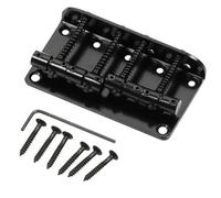 Guitar Bridges And Saddles Metal Vintage 4 String Bridge Chrome For J Electric Bass Saddle Part Tailpiece(Black)