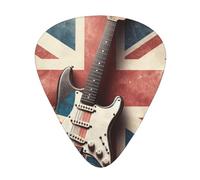Guitar-British-Flag 12 Pack Guitar Picks With 3 Thicknesses And Storage Box, Abs Plectrums For Electric Bass Guitar Players
