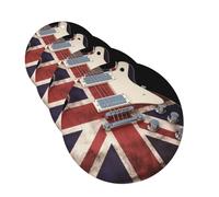 Guitar British Flag Car Air Fresheners Cards 4 Pcs Hanging Fragrance Scented Cards Long-Lasting Car Aromatherapy Tablets for Wardrobe Bathroom Car Interior Mirror Pendant Gifts