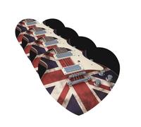 Guitar British Flag Car Air Fresheners Cards 4 Pcs Hanging Fragrance Scented Cards Long-Lasting Car Aromatherapy Tablets for Wardrobe Bathroom Car Interior Mirror Pendant Gifts