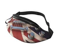Guitar British Flag Fanny Pack for Men Women Crossbody Waist Bag Waterproof Sports Belt Bag Outdoor Hip Pack