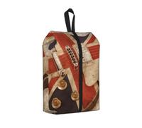 Guitar British Flag Print Durable Travel Shoe Bags for Storage and Packing, Water-Proof Shoe Bag with Smooth Zipper