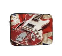 Guitar British Flag Print Laptop Sleeve 13 inch, Ultra-Thin Computer Bag Notebook Computer Tablet Laptop Bag for Office Daily Commute