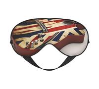 Guitar British Flag Print Satin Sleep Mask & Eye Mask | Deep Dream Sleep Masks for Women & Men | Soft Sleeping Eye Mask to Nourish Skin